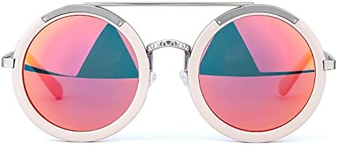 Kadınlar için Sumato Yuvarlak Güneş Gözlüğü, Vintage Çerçeve Stili, Bayan için UV400 Koruma Güneş gözlüğü