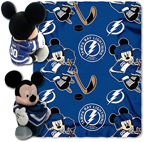 Northwest Şirketi Resmen Lisanslı NHL Tampa Bay Lightning Ice Warriors Ortak Markalı Disney'in Mickey Hugger ve Polar Atın Battaniye
