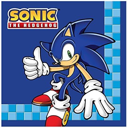 Sonic The Hedgehog Doğum Günü Partisi Malzemeleri 32 Paket İçecek Peçeteleri