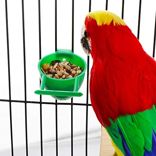 8 Adet Mini Kuş Papağan yiyecek kasesi Besleyici Plastik Güvercinler Kuşlar Kafes Çanak Uygun Asılı Konteyner