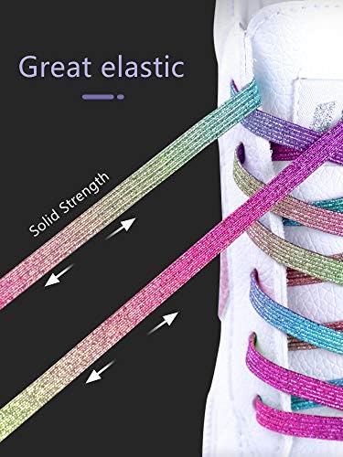 Elastik Hiçbir kravat Ayakkabı Bağcıkları yetişkinler için çocuk Sneaker ve Boot - NEROİN Tieless streç düz shoestrings (3 Çift)
