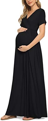 Xpenyo Kadınlar Casual Annelik Maxi Elbise Artı Boyutu Bebek Duş Gebelik Elbiseler