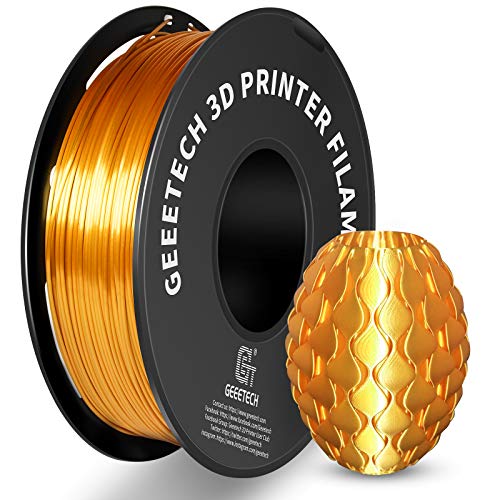 3D Yazıcı için Geeetech İpek PLA Filament 1.75 mm, Metal Benzeri Parlak Sarf Malzemesi 1kg (2.2 lbs) 1 Makara, Boyutsal Doğruluk