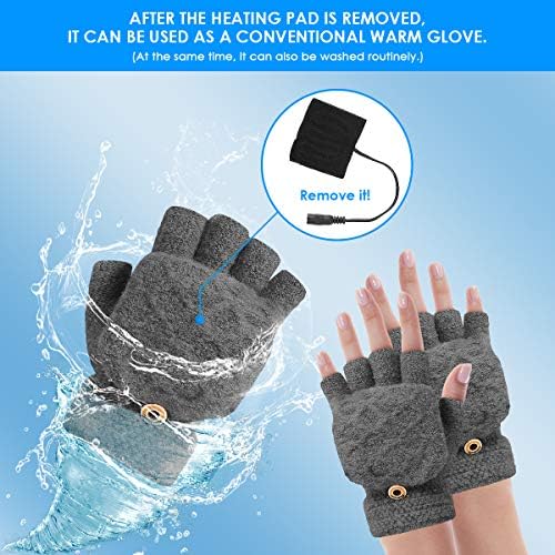Unisex USB ısıtmalı eldiven ayarlanabilir sıcaklık Kış tam ve yarım parmak ısıtıcı dizüstü eldiven eldivenler kadın erkek kız