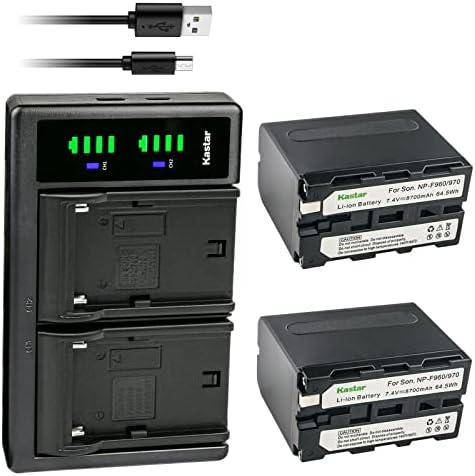 Kastar 2'li Paket NP-F970 Pil ve LTD2 USB Şarj Cihazı ile Uyumlu CCD-TRV49 CCD-TRV51 CCD-TRV510 CCD-TRV517 CCD-TRV54 CCD-TRV55
