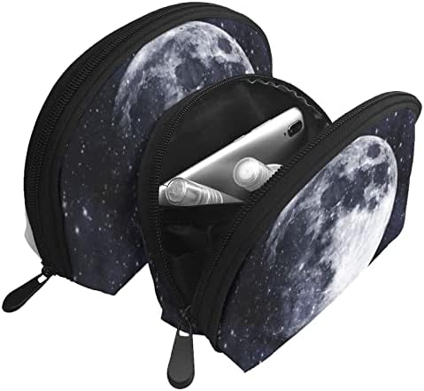 Büyük Mavi Ay Yıldız İle Moda Makyaj Çantası, kozmetik Çantaları Taşınabilir Çanta Debriyaj Kılıfı Güzellik Durumda set Kadın