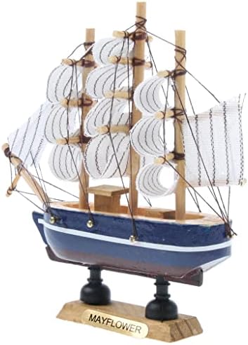 AMLESO El Işi Ahşap Gemi Modeli Yelkenli Tekne Gemi Denizcilik Hediye 14 cm