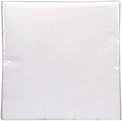 Lillian Tablesettings Öğle Yemeği İnci Beyaz Katı Kare Paket 40 Kağıt Peçete, 6,5 x 2 x 6,5 inç