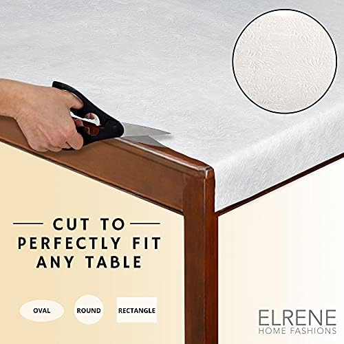 Elrene Home Fashions Deluxe Ağır Hizmet Tipi Koruyucu Masa pedi, 52 inç x 108 inç, Beyaz