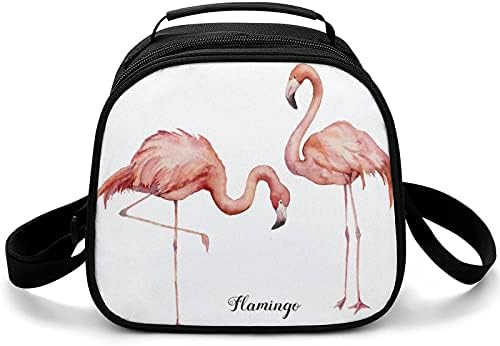 Büyük Öğle Yemeği Çantası Suluboya Flamingo Yalıtımlı Yemek Kutusu