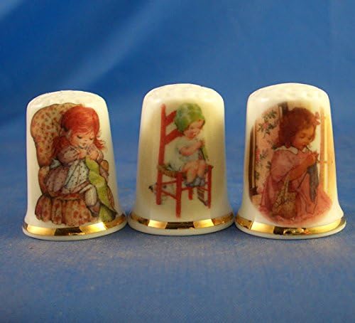 Porselen Porselen Koleksiyon Yüksükleri-Bir Sandalyede Üç Örgü Seti