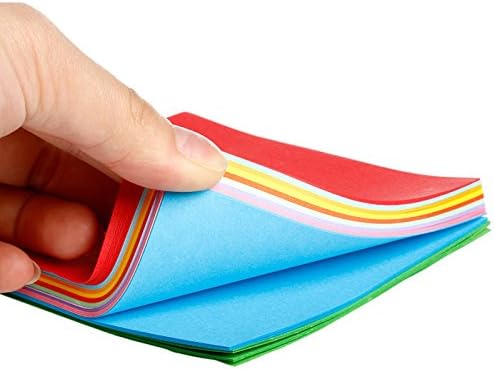 Zadaro 1 Paketi Kare Katlanır origami kağıt çift taraflı Renk Dilek Kağıt Levhalar Origami Vinç Zanaat (5x5 cm (520 adet))