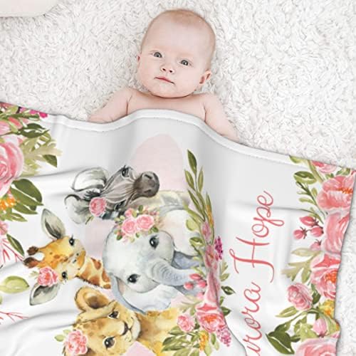 Kız ve Erkek için Kişiselleştirilmiş Bebek Battaniyeleri Adı Fil ile Kişiselleştirilmiş Bebek Battaniyeleri Kız Erkek için Özel
