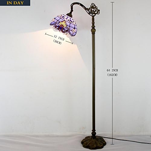 Led Zemin Lambası Tiffany Tarzı 64 Uzun Boylu Endüstriyel Kutup Vintage Boho Vitray Ayakta Köşe Parlak okuma yumuşak ışık Kemerli