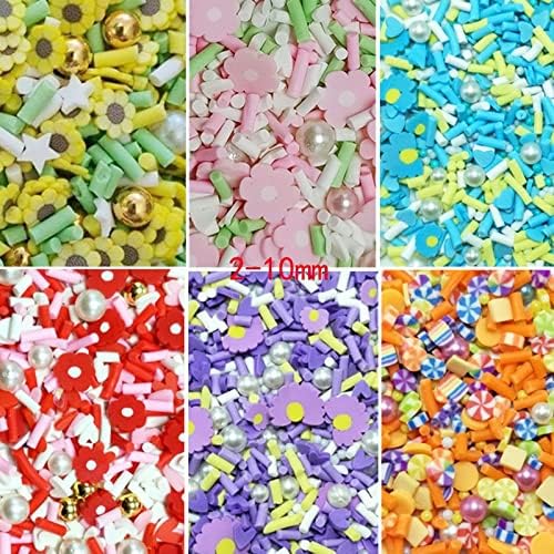 SHUKELE NİANTU11 100g Polimer Sıcak Kil Sprinkles Renkli Çiçek Şeker DIY El Sanatları için Tiny Sevimli Plastik klei Aksesuarları