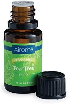 Airomé USDA Sertifikalı Organik, %100 Saf Terapötik Sınıf, Etik Kaynaklı, GDO'suz Uçucu Yağ / 15 mL Amber Cam Şişe, Çay Ağacı