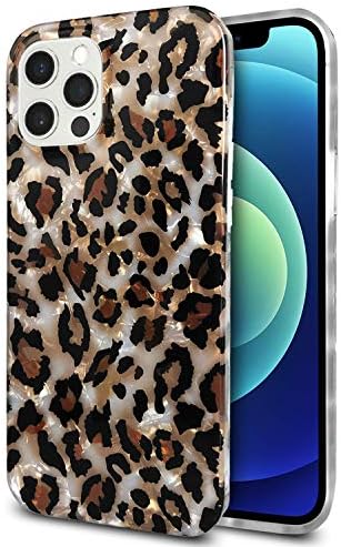 J. west iPhone 11 Pro Kılıf 5.8-inç, lüks Sparkle Leopar Cheetah Baskı İnci-Parlaklık Tasarım Kadınlar için Grils Saydam Şeffaf