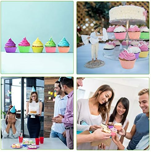 600 adet Cupcake gömlekleri Gökkuşağı Standart Kağıt Pişirme Bardak Cupcake Gömlekleri Muffin Pişirme Cupcake Kalıp Tavalar için