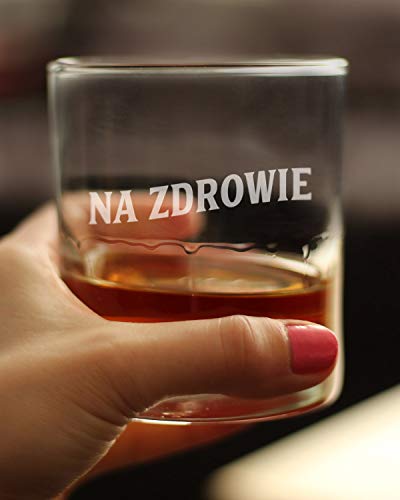 Na Zdrowie-Lehçe Şerefe-Viski Kayalar Cam-Sevimli Polonya Temalı Hediyeler veya Parti Dekor için Kadın ve Erkek -0.25 Oz