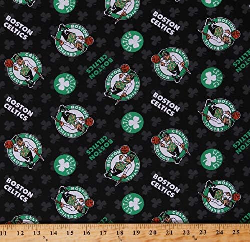 Pamuk Boston Celtics üzerinde Siyah NBA Pro Basketbol Spor Takımı Pamuk Kumaş Baskı Bahçesinde tarafından (D670. 15)