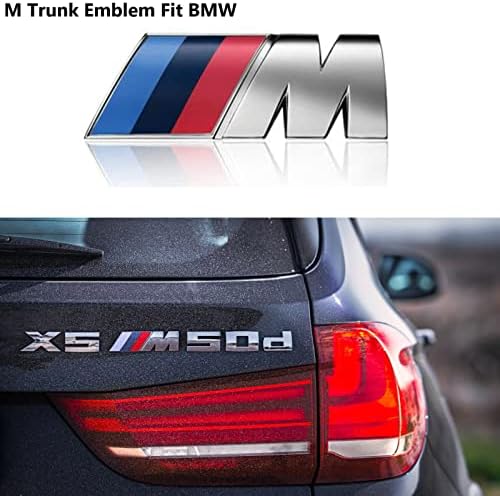Fit BMW M Rozeti 3 adet: Fit BMW M Aksesuarları ile Metal Tri-Renk, M Amblem Sticker için 1 adet Araç Arka Gövde ve 2 adet Çamurluk