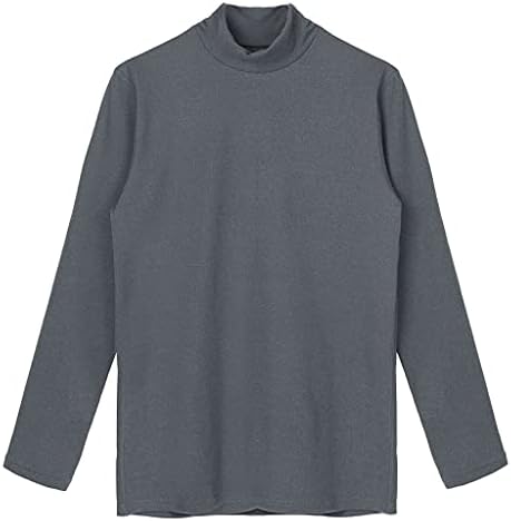 PDGJG termal iç çamaşır Üst Erkekler için Düz Renk Sıcak Sıkı Uzun Kollu Balıkçı Yaka Gömlek Dikişsiz Sonbahar Kış Termo (Renk: