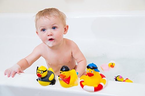 DUCKY ŞEHİR 3 Sevgililer Tatlım Lastik Ördek [Gıcırtılı, Delikli] - Bebek Güvenli Küvet Banyo Oyuncak