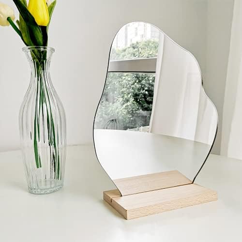 Estetik Oda Dekoru Masa Aynası, Dekoratif Soyunma Aynası, Sevimli Oda Dekoru Estetik Masa Çerçevesiz Ayna, Asimetrik Bulut Aynası