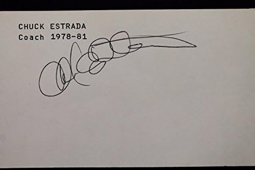 Chuck Estrada Padres Koçu ' 78-81 İmzalı 3x5 İmzalı İndeks Kartı JSA 17D-MLB Kesim İmzaları