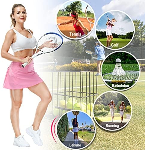 LAFITINA Tenis Etekler Atletik Golf Skorts Kadınlar ıçin Cepler ıle Yüksek Belli Pilili Acitve Koşu Egzersiz Spor Etek