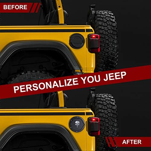 Buling Wrangler JK gaz kapatma başlığı Alüminyum Yakıt Kapı Kapağı Yakıt doldurma Kapağı ile Uyumlu 2007-2018 Jeep Wrangler JK