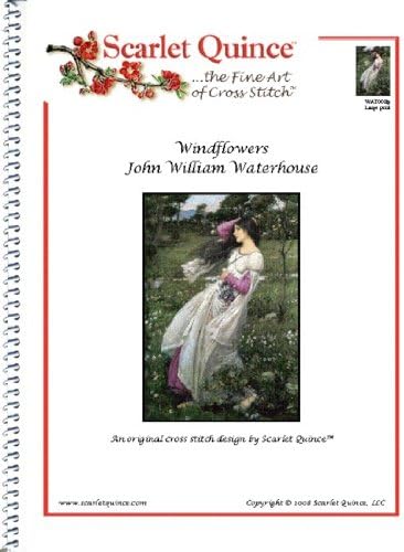 Scarlet Ayva WAT002lg John William Waterhouse tarafından Windflowers Sayılan Çapraz Dikiş Grafik, Büyük Boy Semboller