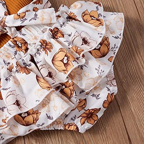 Yenidoğan Bebek Kız Fırfır Örme T-Shirt Üst Çiçek Askı Şort Set 2 Adet Yaz Kıyafetler