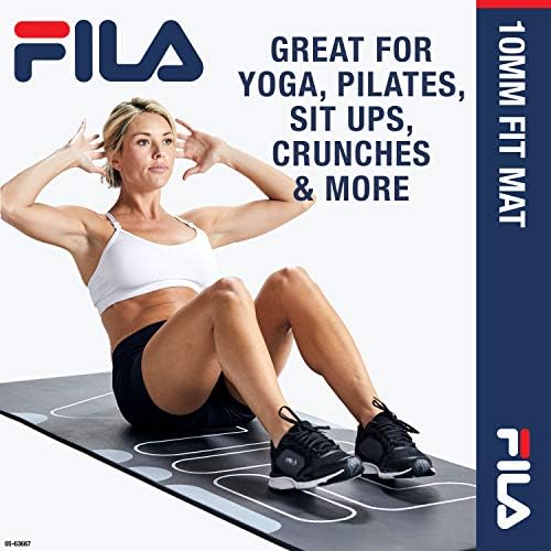 FİLA Aksesuarları Egzersiz Matı-Fitness ve Zemin Spor Salonu Antrenmanları için Ekstra Kalın Yoga Matı-Taşıyıcı Kayış, 72 L x