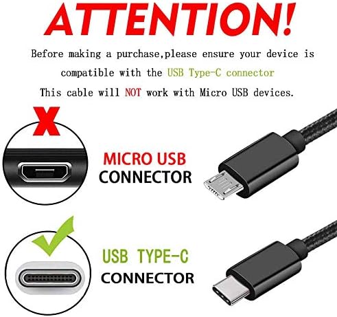 C Tipi Kablo ile Samsung Hızlı USB C Çift Bağlantı Noktalı Araç Şarj Cihazı 5ft Samsung Galaxy S10 Plus/S10/S10e/S9/S9 Plus/S8/S8