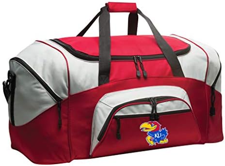 DELUXE Kansas Üniversitesi Bavul Spor Çantası veya BÜYÜK KU Jayhawks Spor Çantası Dişli Duffle