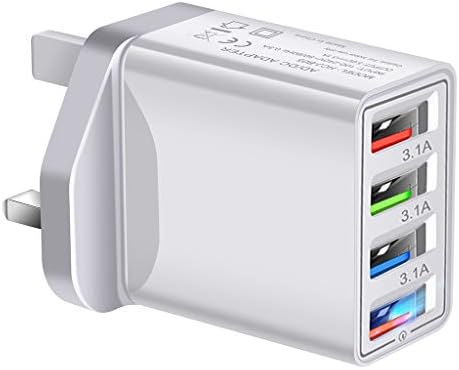 Fmystery USB duvar şarj cihazı Bloğu, 4 Portlu Şarj Bloğu, QC 3.0 Hızlı USB Duvar Fişi iPhone Xs / XS Max / XR / X/8/7/6, Tabletler,