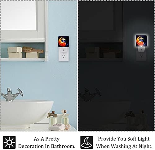 3D Yin Yang Güneş Toprak gece ışıkları kapalı, duvar dekoratif gece lambaları Yatak odası kreş bebek odası Plug-in LED