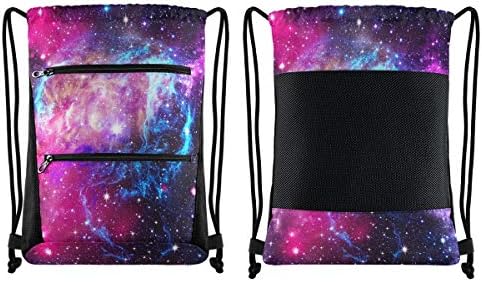 İpli sırt çantası Evren Galaxy Spor Salonu Sackpack ipli çanta Örgü ve Fermuarlı Cepler Erkekler Kadınlar için 20809213