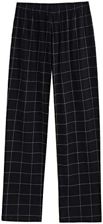 Vulcanodon Erkek Pamuk Pijama Pantolon, hafif Uyku Pantolon Cepler ile Yumuşak Salonu Pijama Pantolon Erkekler için Ekose Pj
