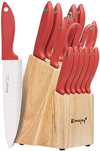 Bıçak Seti, Bloklu 15 Adet Mutfak Bıçağı Seti, Şef Bıçağı Seti için Bileme, Mutfak için Paslanmaz Çelik Profesyonel Bıçak Seti