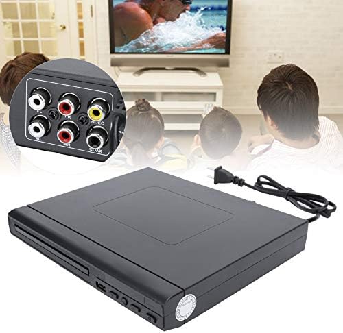 wendeekun Taşınabilir DVD Oynatıcı, Ev DVD Oynatıcı Ev Ses ve Video Ekipmanları USB Arabirimi (Siyah)