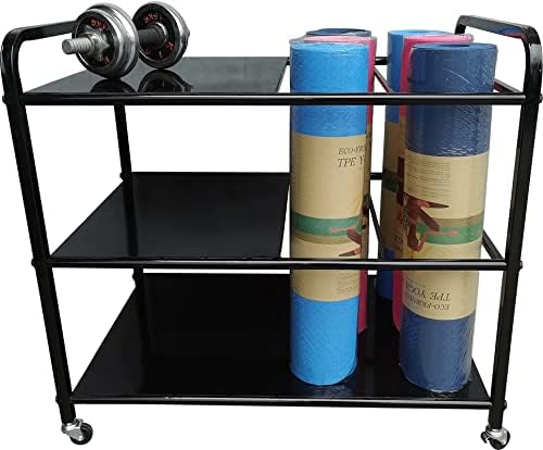 FMOGG Yoga Mat Raf, Yoga Mat Standı Haddeleme/Mobil Yoga Mat Sepeti için Oturma Odası/Yatak Odası, ağır 3 Katmanlar Köpük Rulo