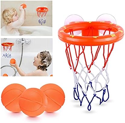 HTDZDX Yürümeye Başlayan banyo oyuncakları Çocuklar Çekim Sepeti Küvet Su Oyun Seti Bebek Kız Erkek 3 Mini Plastik Basketbol