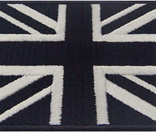 Taktik İngiliz Union Jack İşlemeli Yama İngiltere Bayrağı İNGİLTERE Büyük Britanya Demir On Sew On Amblem-Beyaz ve Siyah