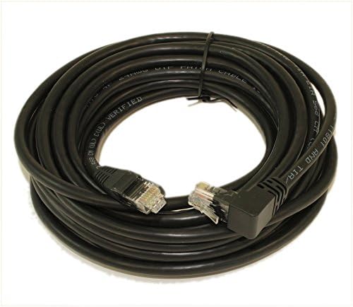 MyCableMart 20ft Cat6 Açılı Ethernet RJ45 Yama Kablosu, Önyüklenmemiş, Siyah