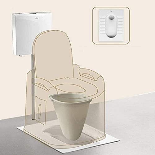 HONGLIUDSF Kalın ve İstikrarlı Tuvalet Yükseltilmiş Kompakt Taşınabilir Tuvalet Kamp Komodin ile Çift İç Kova Güvenli ve Kaymaz