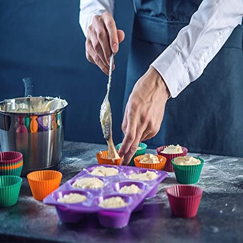 MFDSJ 30 Paket Silikon Pişirme Bardakları, Pişirme için Yeniden Kullanılabilir Yapışmaz Silikon Cupcake Gömlekleri
