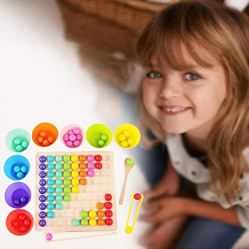 Almencla Ahşap Klipler Boncuk Oyunu Renkli Renk Sıralama Erken Eğitici Oyuncaklar Matematik Öğrenme İstifleme Oyuncaklar Bulmaca