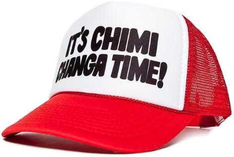 Chimichanga Zamanı Unisex-Yetişkin Kamyon Şoförü Tek Beden Şapka Beyaz / Kırmızı